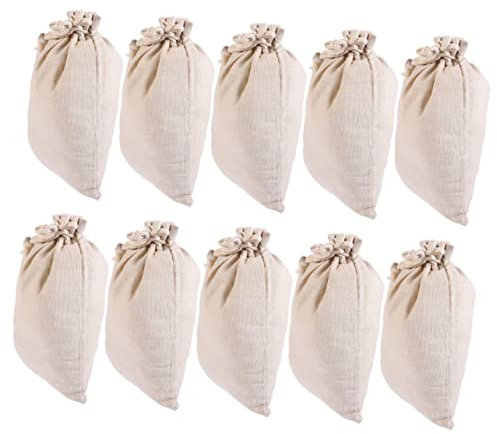 Ciieeo Lot de 10 Sachets À Épices en Coton Et Lin avec Cordon De Serrage pour