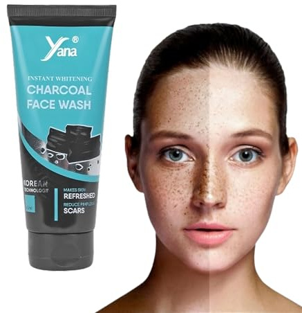 Yana Activated Charcoal Pigmentation & Hyperpigmentation Face Wash travel size & Cleanser For Women By Korean Technology | Charcoal Face Wash Scrub | No Side-effect Free