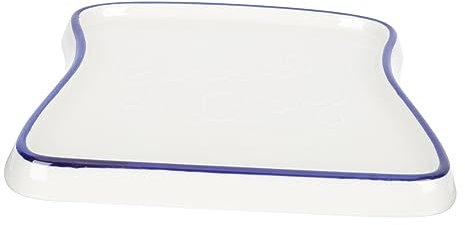 IMIKEYA Piatto Da Portata in Ceramica a Forma Di Toast, Vassoio Per La Colazione Resistente All’usura, Piatto Di Cibo Rilievo Per Pasti Quotidiani e Insalate