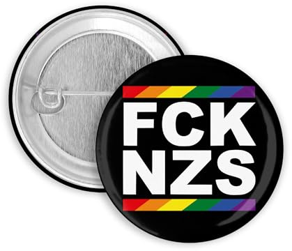 3x FCK NZS Regenbogen Button | 25mm