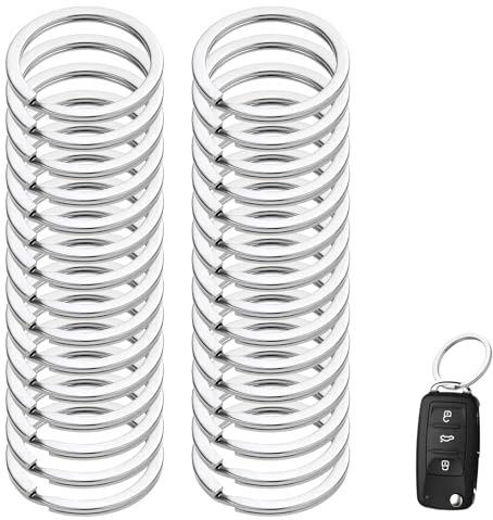 30 Pièces Anneau Porte Clé,Clef Porte-Clés Anneaux Clés en Métal Acier Inoxydable Key de Cle Metal 30mm Alliage Clefs Attache Detachable Keyring,pour Femme Ornament Grand Qualy Porteclef Porte-Cle
