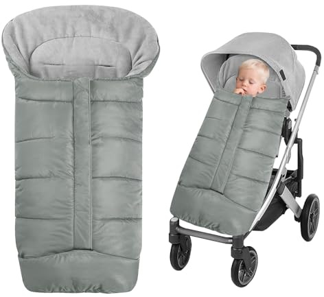 WDKXCN Saco Silla Paseo Universal, Impermeable Resistente al Viento Saco Carro Bebe Invierno, Saco Universal Silla Paseo con Cremallera y Forro Polar Cálido