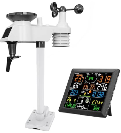 Harewtwy 1Set 0310 Stazione Meteorologica WiFi Professionale Pluviometro Smart Life Meteo Spina Europea In Plastica