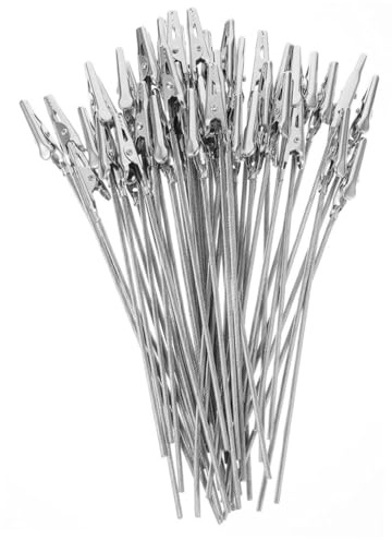 IMIKEYA 40pcs Metal Wire Clamp Long Tailed Clips Cable Fixing Clip for Crafts Diy Wire Rope Alligator Photo Memo Stand