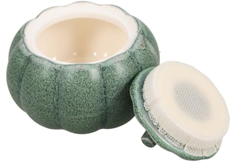 CONGARTENO Bol de Cerámica para Sopa de Calabaza con Tapa Recipiente para Guisos y Alimentos Cuenco Pequeño de Diseño y Decorativo para Uso Doméstico y Festivo