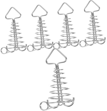 TOBBOMEY 5 Piezas Hebillas de Resorte para Tienda Camping Tensores Portátiles Resistentes de Acero para Cuerdas y Ganchos de Toldos Fijación Duradera Antiviento para Exteriores