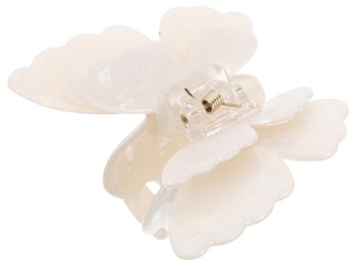 Zerodeko Pinzas Cabello Antideslizantes y Versátiles Diseño de Doble Capa con Forma de Insecto Color white, Material Metal y Pvc para Mujeres y Niñas
