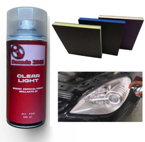 Dacada 2005 Barniz Transparente Brillante en Spray para Faros de Coche – Protector de Policarbonato, Acabado Profesional y Alta Durabilidad (Manuales)