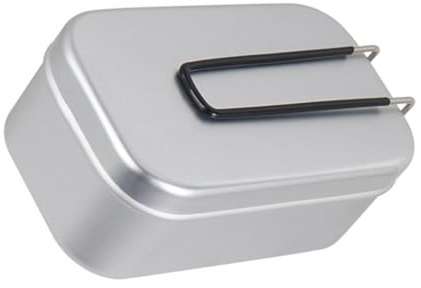 HIAKDOFT Fiambrera de Aluminio Plegable Asa para Picnic y Camping Fiambrera Portátil Resistente Cierre Hermético Caja Bento Compacta para Senderismo y Exteriores