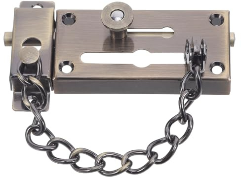 jojofuny Chaîne de Sécurité de Porte en Acier Inoxydable, Loquet Coulissant avec Longue Chaîne, Verrou Renforcé Anti-intrusion pour Porte D'entrée et Chambre, Protection Antivol Solide