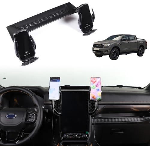 METYOUCAR Car Phone Holder for Ford Ranger 2023-2025 Upgrade Centre Air Vent Left&Right Set Rotatable Fixed Mobile Phone Holder for Car Fit for iPhone Android and Universall (D)