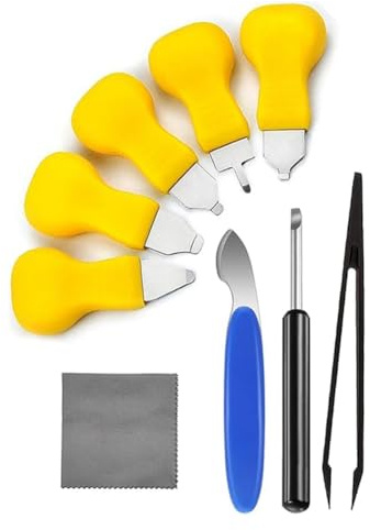 ISTOVO Herramienta para Quitar la Tapa Trasera del Reloj, Kit 9 en 1 para Cambiar la Batería del Reloj, Herramientas para Abrir y Quitar la Tapa Trasera y Pinzas Antiestáticas B