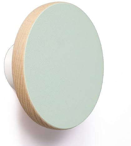 Garderobenhaken / Wandhaken Basic - rund 65 mm, aus Holz (Grün Pastell)