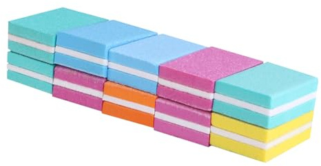 VINTORKY Bloques de Pulido de Uñas Pequeños Esponjas para Limar Uñas 10 Piezas Surtidas Archivo de Manicura Portátil para Cuidado y Lijado en Casa y Salón Color Aleatorio
