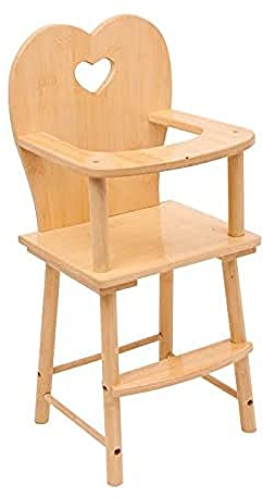 Small Foot 1162 Puppenhochstuhl Natur aus klar lackiertem Holz, 2020380