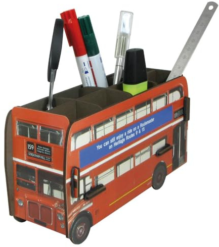 Werkhaus Stiftehalter, Design: Londoner Doppeldeckerbus, 8 x 11 x 20,8 cm