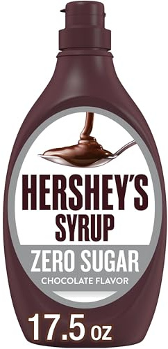 Hershey's Jarabe de chocolate sin azúcar 1 x 496g | Jarabe con sabor a chocolate sin azúcar en una botella exprimible para leche, helado, postres y coberturas.