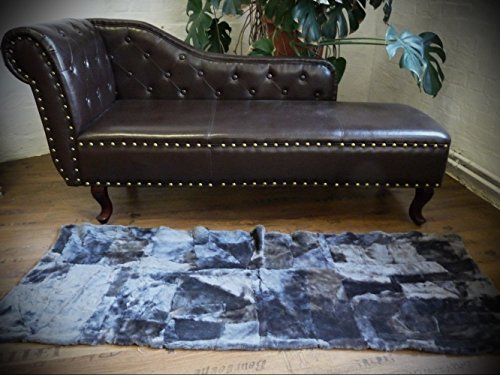 Designer Patchwork Fell LÄUFER Teppich IN GRAU 160x60cm PL-246