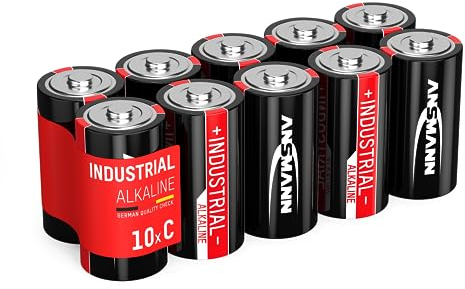 ANSMANN Industrial Alkaline Batterie Baby C LR14 Longlife professionelle Alkalinebatterie Industriebatterie für hohen Strombedarf (im 10er Pack) hohe Kapazität deckt hohen Strombedarf ab