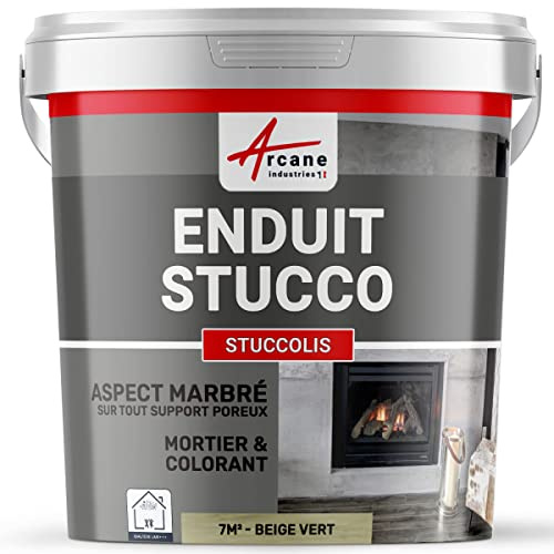 Stuckfarbe, STUCCOLIS Putz mit Mörtel und Farbstoff Beige Grün - kit bis zu 7 m²