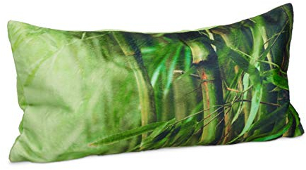 Relaxdays Badewannenkissen Bambus, Nackenkissen Badewanne mit Saugnäpfen, Reisekissen weich, HBT: 10 x 37 x 17 cm, grün