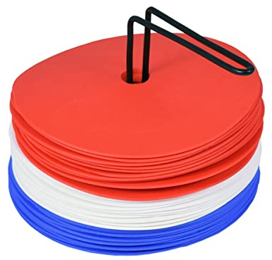 Cawila 30er Set, rutschfeste Floormarker in blau, weiß und rot, Durchmesser 15cm blauweiss, One Size Ohne Geschlecht
