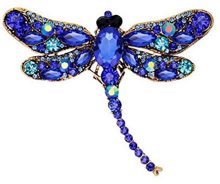 YAZILIND Exquisite Libelle eingelegte Rhinestones Alloy Brosche Corsage Frauen Mädchen Zubehör (blau)