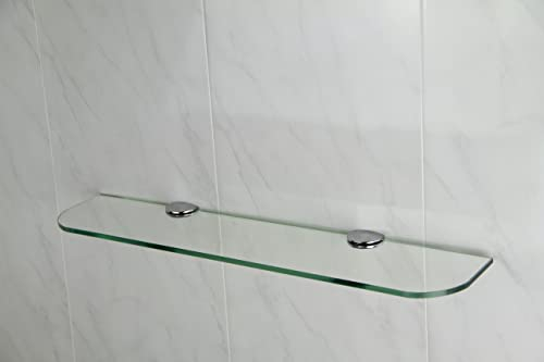 Ripiano in vetro con angoli curvi, per bagno, cucina e camera da letto, in 3 dimensioni: 300 mm, 400 mm e 500 mm, e 3 colori: trasparente, bianco nero