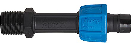 Watts AMA34 ANKA Series High Pressure Poly-Pipe Male NPT Adapter, 3/4 x 3/4 Black Fitting w/Blue Tapered Nut Seal, High Grade Glass Fiber Reinforced Nylon, Agriculture & Irrigation