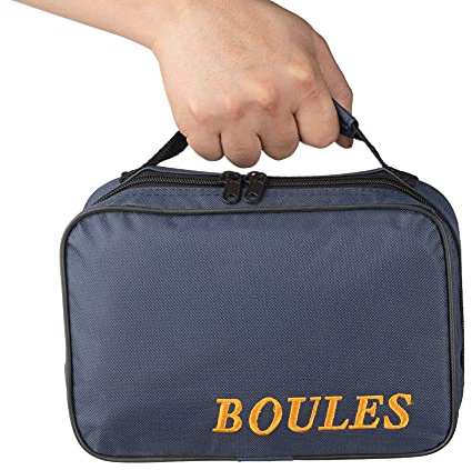 Tofern 2 Pezzi Borse Nylon Robusta Senza Bocce da Spiaggia Petanque 720g 72mm Gioco Boules per Giocare Giardino Francesi Adulti Bambini Unisexe, Blu per 8 Bocce