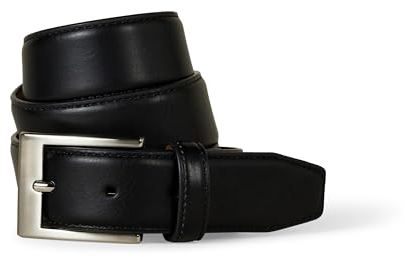Amazon Essentials Herren Ledergürtel im Klassischen Stil, Schwarz, 120