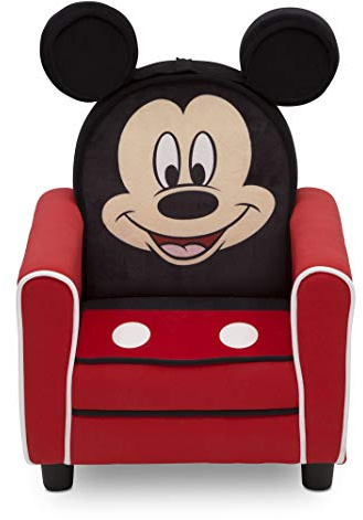 Delta Children Figural Upholstered Kids Chair, Wood ,Disney Mickey Mouse