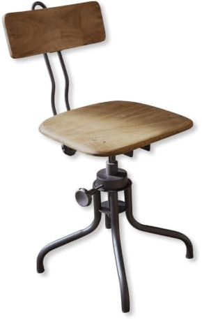 Loberon Stuhl Richie, braun | Industrial-Stil mit Nostalgischer Note - Drehbar & in der Höhe zu Verstellen - Bürostuhl - Schreibtischstuhl - Sitzmöbel