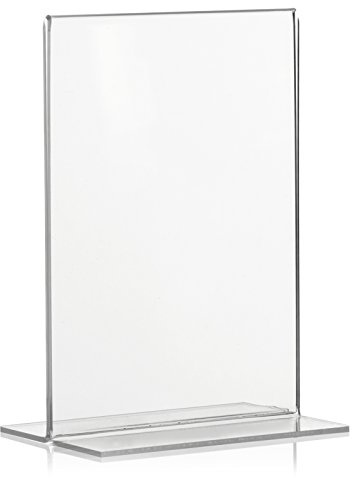 VITAdisplays 10 Stück DIN A6 Werbeaufsteller, T-Ständer, T-Aufsteller im Hochformat, Tischaufsteller aus original PLEXIGLAS