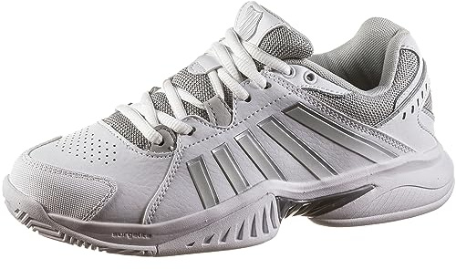 K-Swiss Damen Receiver V Tennisschuh, White/Vapor Blue/Silver, 39 EU