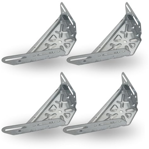 EVOTRADE 4x Squadrette Angolari in Acciaio - Staffe di Supporto per struttura letto. Confezione da 4 pezzi