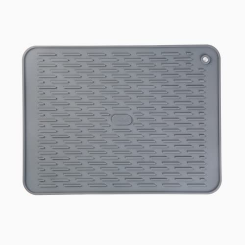 Große Silikonabtropfmatten, schnell trocknende Silikonabtropfmatte, rutschfeste Abtropfmatte, hitzebeständige Spülbeckenmatte für die Küchenarbeitsplatte (30*40cm Dunkelgrau)