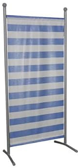 Angerer Freizeitmöbel GmbH Stellwand - Raumteiler & Raumtrenner Sichtschutz - Outdoor Paravent für Windschutz & Schatten auf Balkon (178 x 82 cm, blau-weiß)