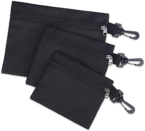 YWYHHM Werkzeugtasche Klein, 3 Stück,Geschenke für männer,Wasserdicht mit Reißverschluss Mehrzweck Segeltuch Beutel/Kleiner mini leer Schwerlast Tasche Schrauben Nägel paquete,Haken zum Aufhängen