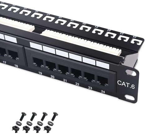 [UL Listed] Cable Matters 24 Port 10Gbps Cat6 Patch Panel with Support Bar