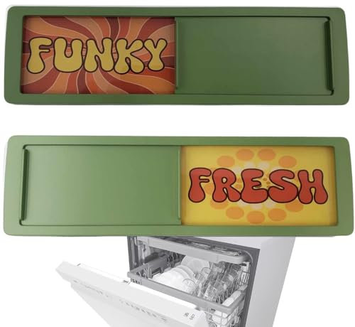 Funny Kitchen Gadgets Clean and Dirty Sign for Dishwasher, Retro Kitchen Accessories, Funny Clean Dirty Magnet for Dishwasher Clean Dirty Sign, Mid Century Modern Kitchen, Gadgets for Kitchen (Funky)