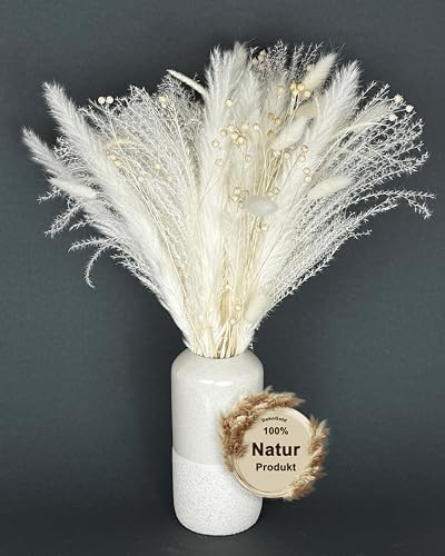 Nina-Maria's Deko Ramo de Flores secas Naturales – Decoración Boho con Hierba de Las Pampas – Centros Decorativos y Ramilletes Elegantes para hogar