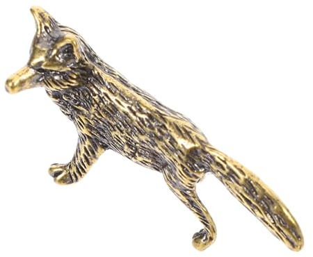Luxshiny Messing-Fuchs Dekofigur - Stilvolle Retro Tierfigur Für Wohnaccessoires Bücherregal & Tischdekoration Freunde Und Familie