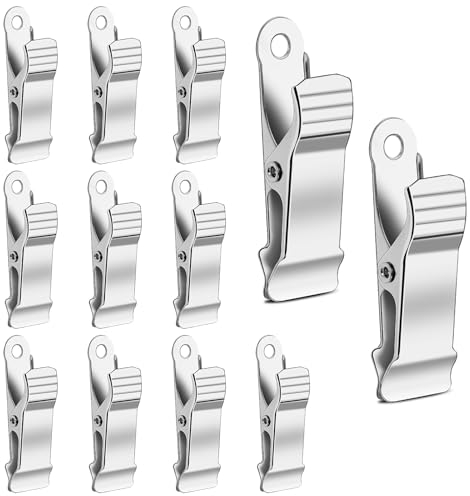 AHQiZFX 12 pinza de metal, pinzas de resorte de 1/2 pulgadas, mini cocodrilo, antideslizantes para cortinas, ropa, ganchos de ducha, clips
