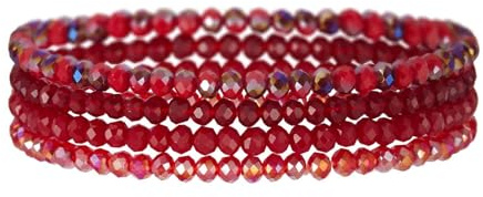 Generisch Damen Kristall Perlen Armband, Mehrschichtiges Steine Armband Boho Kristall Stein Perlen Armbänder Modeschmuck Geschenke für Frauen Mädchen