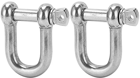 Topyond 2 Stück M16 gerader D-Schäkel Edelstahl D-Typ Rigging-Kettenschäkel Schraubstift Ankerschäkel Hochleistungs-D-förmiger Schäkel für Paracord-Armbänder