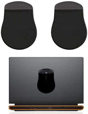 Betinyar 2 Pack Black Stick-On Mouse Pouch, Mouse Holder for Laptop Stick on, Mouse Travel Case for Computer Laptop Office (Black)