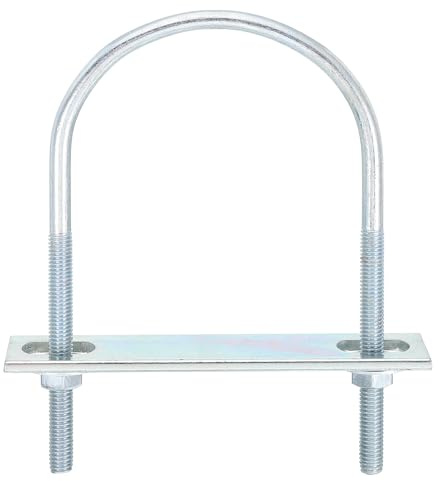 QUARKZMAN 6Pcs Pernos en U Redondos M6, Ancho Interior de 70mm, Longitud de 120mm Perno de Abrazadera en U con Tuercas y Placas, de Acero al Carbono para Reparación Tuberías y Industriale