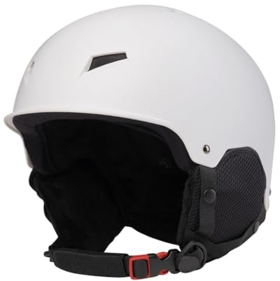 Perfeclan Ski Helmet Snow Sport Helmet Snowboard Helmet for Skiing Snowboarding Comfortable Snow Helmet Headgear for Adults Men Women, White, L
