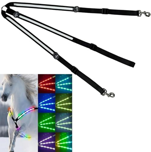 LED Pferdegeschirr Verstellbar Luminous Horse Vorderzeug Brustgurt für Pferde für den Pferdesport(8 Farben Einstellbar)